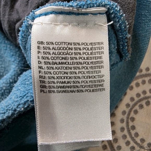 The North Face Mens Large Blue Pullover Hoodie Sweatshirt Spell Out - Picture 5 of 6